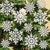 Zarwani Snowflake Ornaments - Christmas Tree Hanging Decorations, Winter Theme Party Accessories, White Festive Snowflakes (Pack of 8) 4 Pieces of Both Design - Image 9