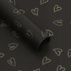 Zarwani (20 Sheet) Waterproof Plain Golden Border Gift Wrapping Paper Sheet |Korean Bouquet Wrapping| Sheets, Arts & Crafts and DIY to wrap christmas gifts (Black Heart printed)