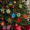 Zarwani Snowflake Ornaments - Christmas Tree Hanging Decorations, Winter Theme Party Accessories, White Festive Snowflakes (Pack of 8) 4 Pieces of Both Design - Image 5